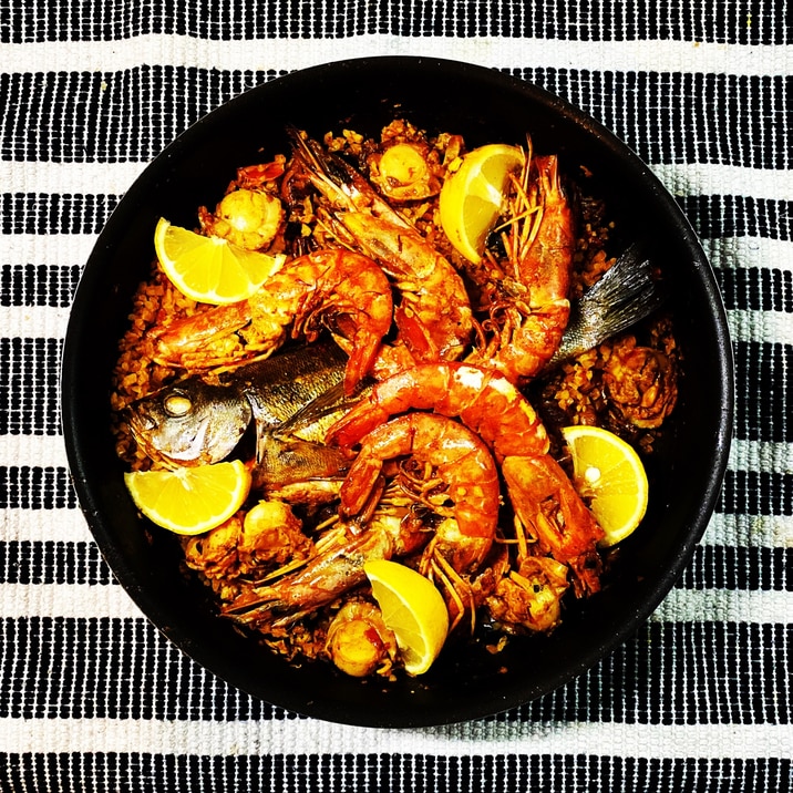 低糖質!カリフラワーライスで作るパエリア!